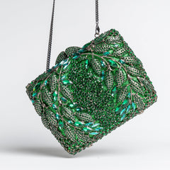 Emerald Dream - Green Rhinestone Clutch