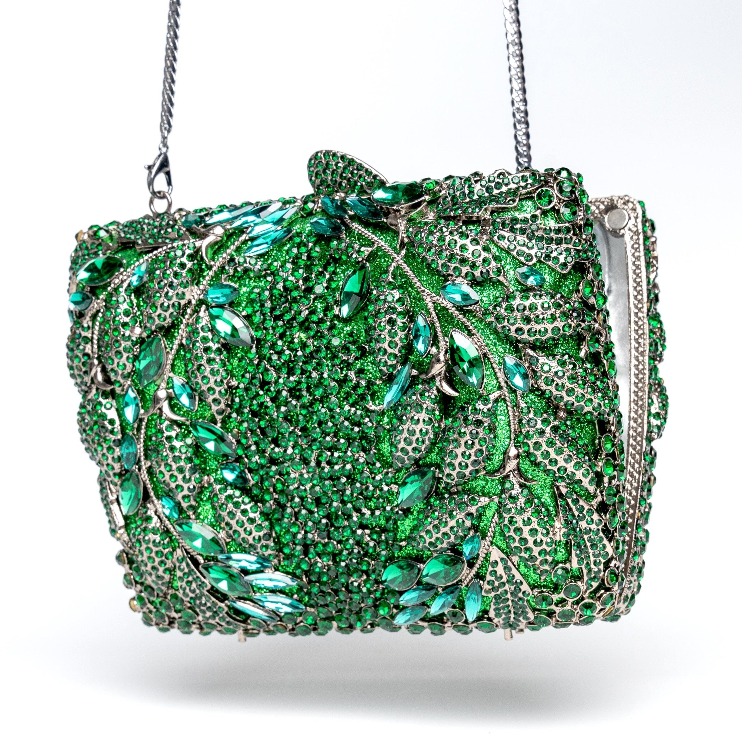 Emerald Dream - Green Rhinestone Clutch