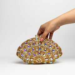 Peacock - Rhinestone Evening Bag