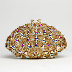 Peacock - Rhinestone Evening Bag