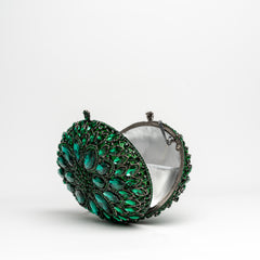 Treasure - Emerald Green Rhinestones Evening Bag