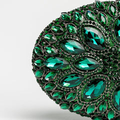 Treasure - Emerald Green Rhinestones Evening Bag